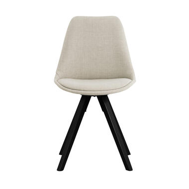 Chaise de salle à manger Senja - tissu bouclé de couleur sable - bois noir product