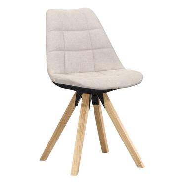 Chaise de salle à manger Senja - sable/à carreaux - bois naturel product