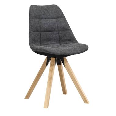 Chaise de salle à manger Senja - anthracite/à carreaux - bois naturel product