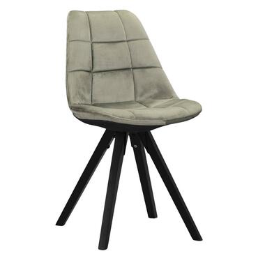 Chaise de salle à manger Senja - vert/à carreaux - bois noir product