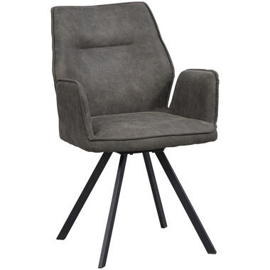 Chaise de salle à manger Raffy avec bras - tissu - couleur anthracite product