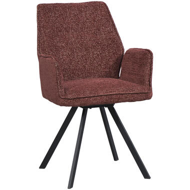 Chaise de salle à manger Raffy avec bras - tissu - bordeaux product