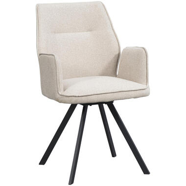 Chaise de salle à manger Raffy avec bras - tissu - beige product