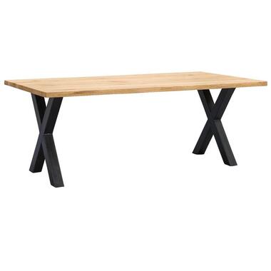 Table de salle à manger Houston pieds X - 75x160x90 cm - chêne/noir product
