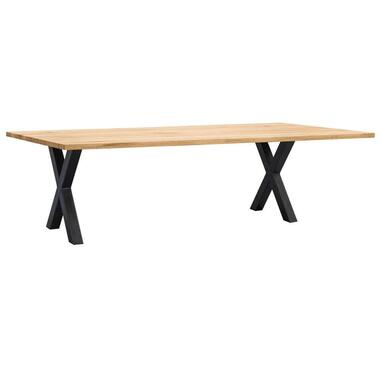 Table de salle à manger Houston pieds X - 75x220x100 cm - chêne/noir product