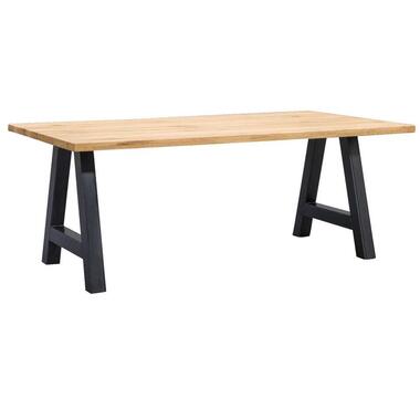 Table de salle à manger Houston pieds A - 75x180x90 cm - chêne/noir product