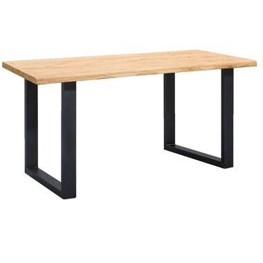 Table de salle à manger tronc Houston pieds U - 75x200x100 cm - chêne/noir product