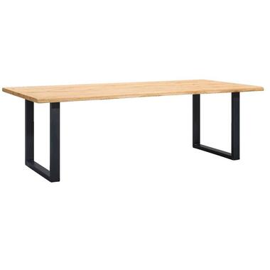 Table de salle à manger tronc Houston pieds U - 75x240x100 cm - chêne/noir product