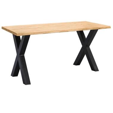 Table de salle à manger tronc Houston pieds X - 75x180x90 cm - chêne/noir product
