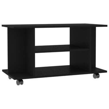 vidaXL Meuble TV avec roulettes noir 80x40x45 cm bois d'ingÃ©nierie product