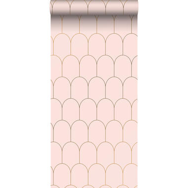ESTAhome papier peint - art déco - rose clair et or - 0.53 x 10.05 m product