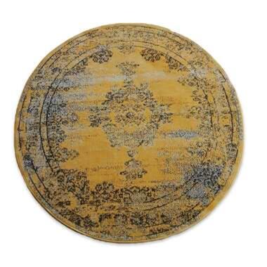 Eva Interior EVA Intérieur rond vintage Tapis Bloom jaune - 200 x 200 cm product