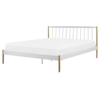 MAURS - Tweepersoonsbed - Wit - 160 x 200 cm - Metaal product