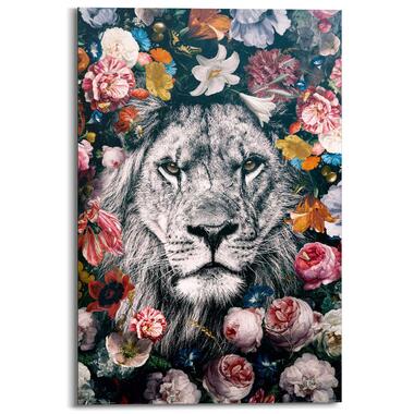 Schilderij - Jungle leeuw - 90x60 cm Hout product
