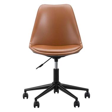 Chaise de bureau Senja - skaï en couleur cognac - métal noir product