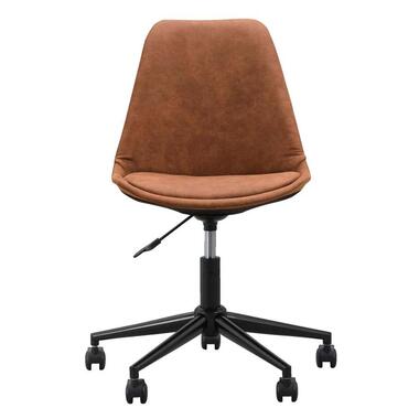 Chaise de bureau Senja - tissu en couleur cognac - métal noir product