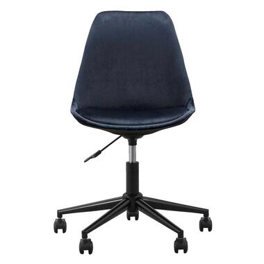 Chaise de bureau Senja - velours bleu - métal noir product