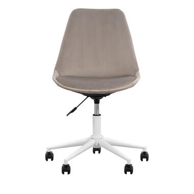 Chaise de bureau Senja - velours taupe - métal blanc product