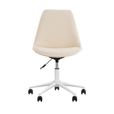 Chaise de bureau Senja - tissu bouclé blanc cassé - métal blanc product