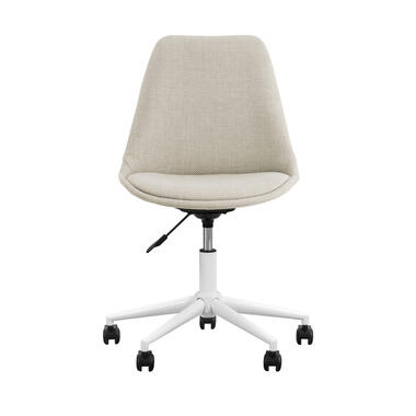 Chaise de bureau Senja - tissu de couleur sable - métal blanc product