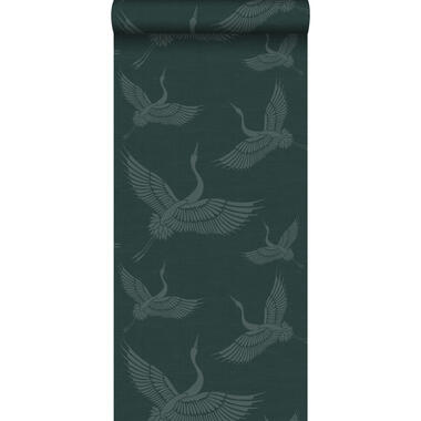 Origin papier peint - oiseaux de grue - bleu pétrole - 0.53 x 10.05 m product