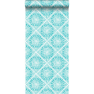 ESTAhome behang - tegelmotief - turquoise - 53 cm x 10,05 m product