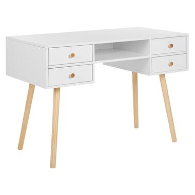 Bureau blanc / bois clair avec 4 tiroirs 110 x 55 cm LEVIN product