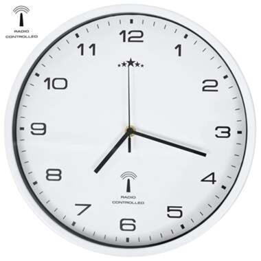 vidaXL Horloge murale radioguidée avec mouvement à quartz 31 cm Blanc product