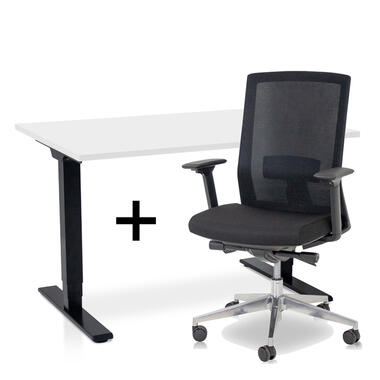 Ensemble MRC COMFORT - Bureau assis-debout + chaise - 140x80 - blanc product