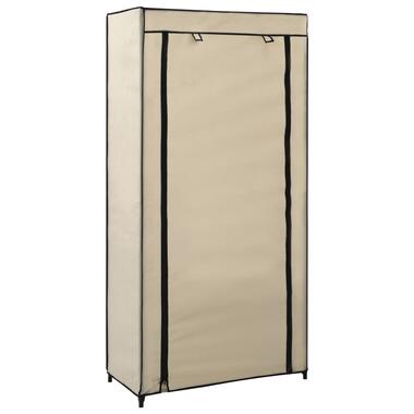 vidaXL Schoenenkast met hoes 58x28x106 cm stof crème product