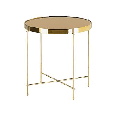 Table appoint marron et dorée ronde ⌀ 40 cm LUCEA product