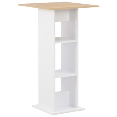vidaXL Table de bar Blanc et chêne Sonoma 60x60x110 cm product