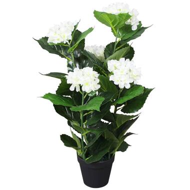 vidaXL Plante hortensia artificielle avec pot 60 cm Blanc product