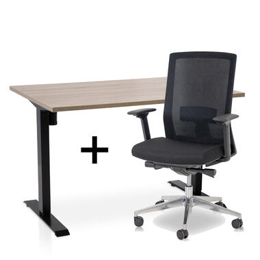 Ensemble MRC EASY - Bureau assis-debout + chaise - 140x80 - chêne moyen product