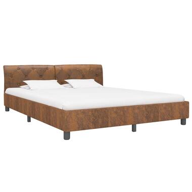 vidaXL Cadre de lit sans matelas marron similicuir daim 160x200 cm product