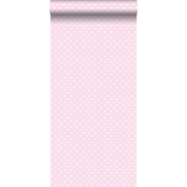ESTAhome behang - kleine stippen - zacht roze en wit - 53 cm x 10,05 m product