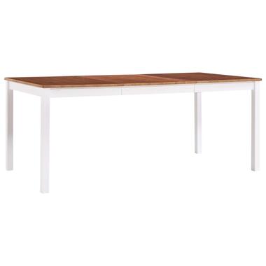 vidaXL Table de salle à manger Blanc et marron 180 x 90 x 73 cm Pin product