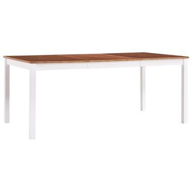 vidaXL Eettafel 180x90x73 cm grenenhout wit en bruin product