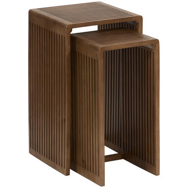 Bijzettafel Sem - walnoot - set van 2