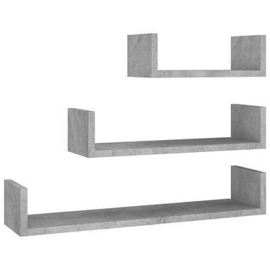 vidaXL - étagère - Gris - Bois d'ingénierie - 60 x 15 x 10 cm - 3 pcs product