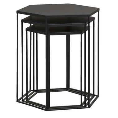 Table d'appoint Bologna - noire - le lot de 3 - 50,5x45,5x40 cm product
