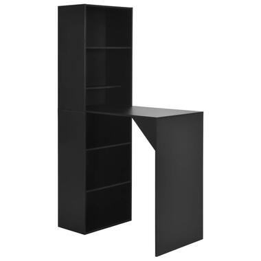 vidaXL Table de bar avec armoire Noir 115 x 59 x 200 cm product