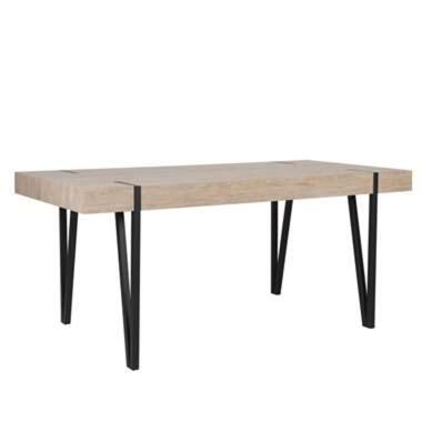 Table de salle à manger 150 x 90 cm effet bois clair et noir ADENA product