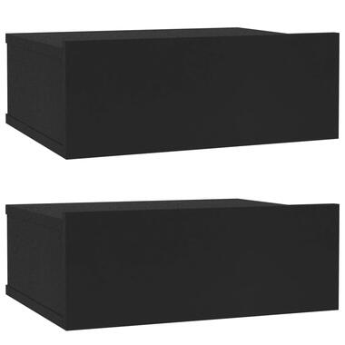 vidaXL Tables de chevet flottantes 2 pcs Noir 40x30x15 cm product