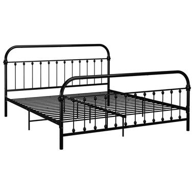 vidaXL Cadre de lit sans matelas avec tête de lit noir 180x200 cm product