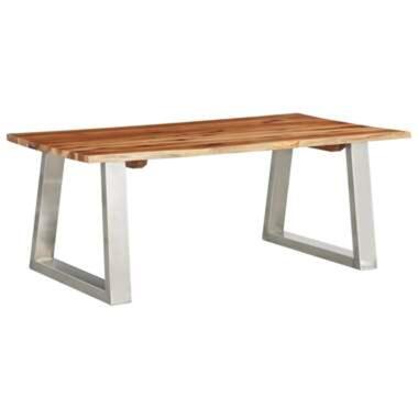 VIDAXL Table basse 100x60x40 cm Bois d'acacia et acier inoxydable product