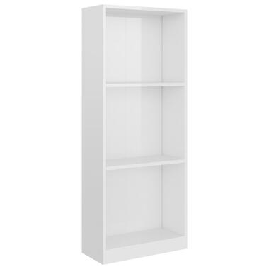 vidaXL Bibliothèque à 3 niveaux blanc brillant bois d'ingénierie product