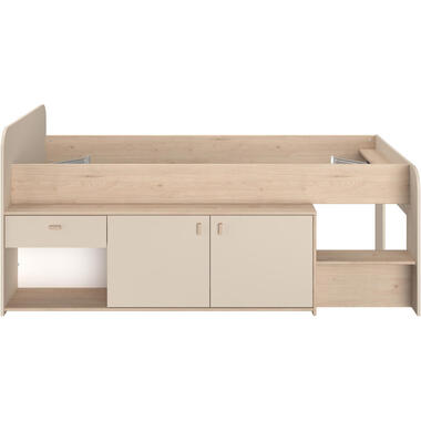 Halfhoogslaper Luna - eiken/greige - 90x200 cm