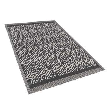 Tapis extérieur noir à motif géométrique 120 x 180 cm BARMER product