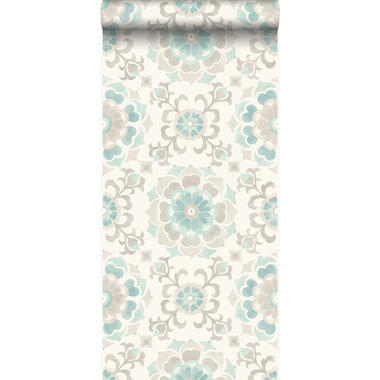 Origin behang - suzani bloemen - celadon groen - 53 cm x 10,05 m product